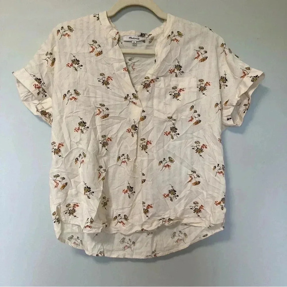 Madewell Ivory Floral Shirt - Picture 1 of 5